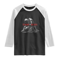 Funny Tummy Hurts Knight Graphic Raglan Shirt Warrior Medieval Sarcastic Dark Fantasy Slumped Renaissance Meme