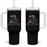 Funny Tummy Hurts Knight Graphic Tumbler With Handle Warrior Medieval Sarcastic Dark Fantasy Slumped Renaissance Meme