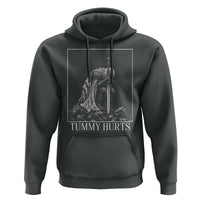 Dramatic Tummy Hurts Kneeling Knight Graphic Hoodie Funny Medieval Sarcastic Renaissance Fantasy Meme
