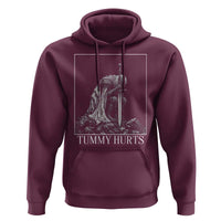 Dramatic Tummy Hurts Kneeling Knight Graphic Hoodie Funny Medieval Sarcastic Renaissance Fantasy Meme