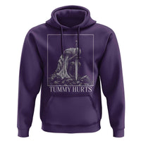 Dramatic Tummy Hurts Kneeling Knight Graphic Hoodie Funny Medieval Sarcastic Renaissance Fantasy Meme