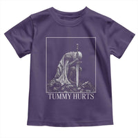 Dramatic Tummy Hurts Kneeling Knight Graphic Toddler T Shirt Funny Medieval Sarcastic Renaissance Fantasy Meme