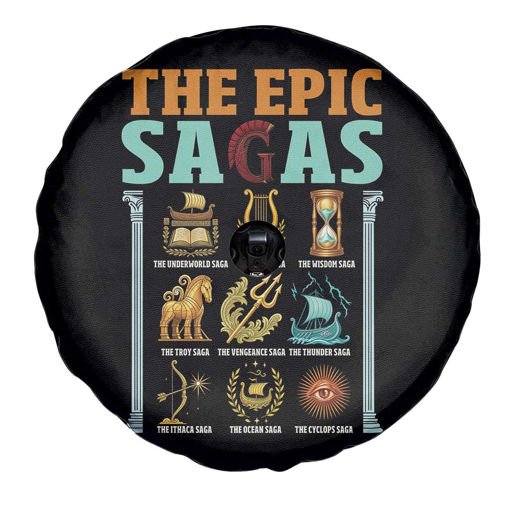 The Epic Sagas Ancient Greek Mythology Graphic Spare Tire Cover Odysseus Journey Odyssey History Lover Gift
