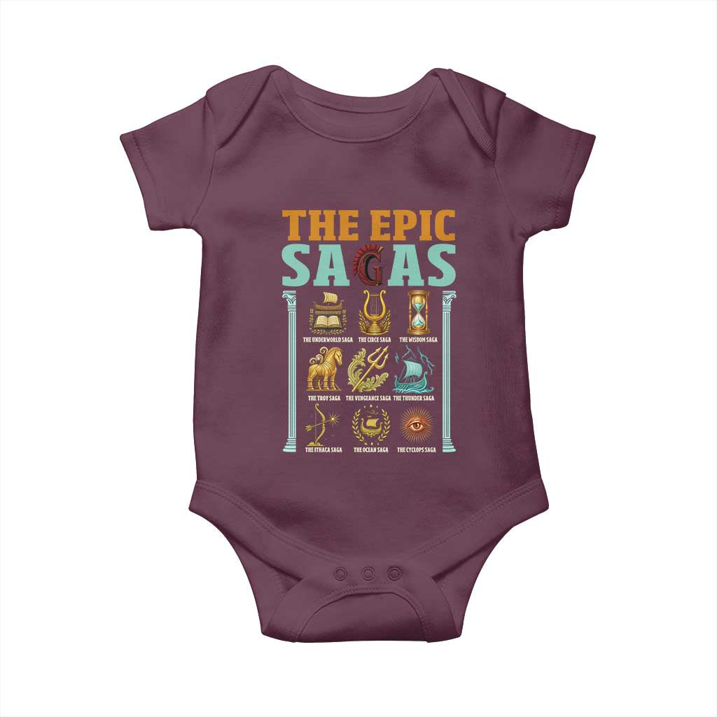 The Epic Sagas Ancient Greek Mythology Graphic Baby Onesie Odysseus Journey Odyssey History Lover Gift