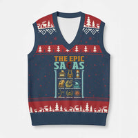 The Epic Sagas Ancient Greek Mythology Graphic V-Neck Knit Sweater Vest Odysseus Journey Odyssey History Lover Gift