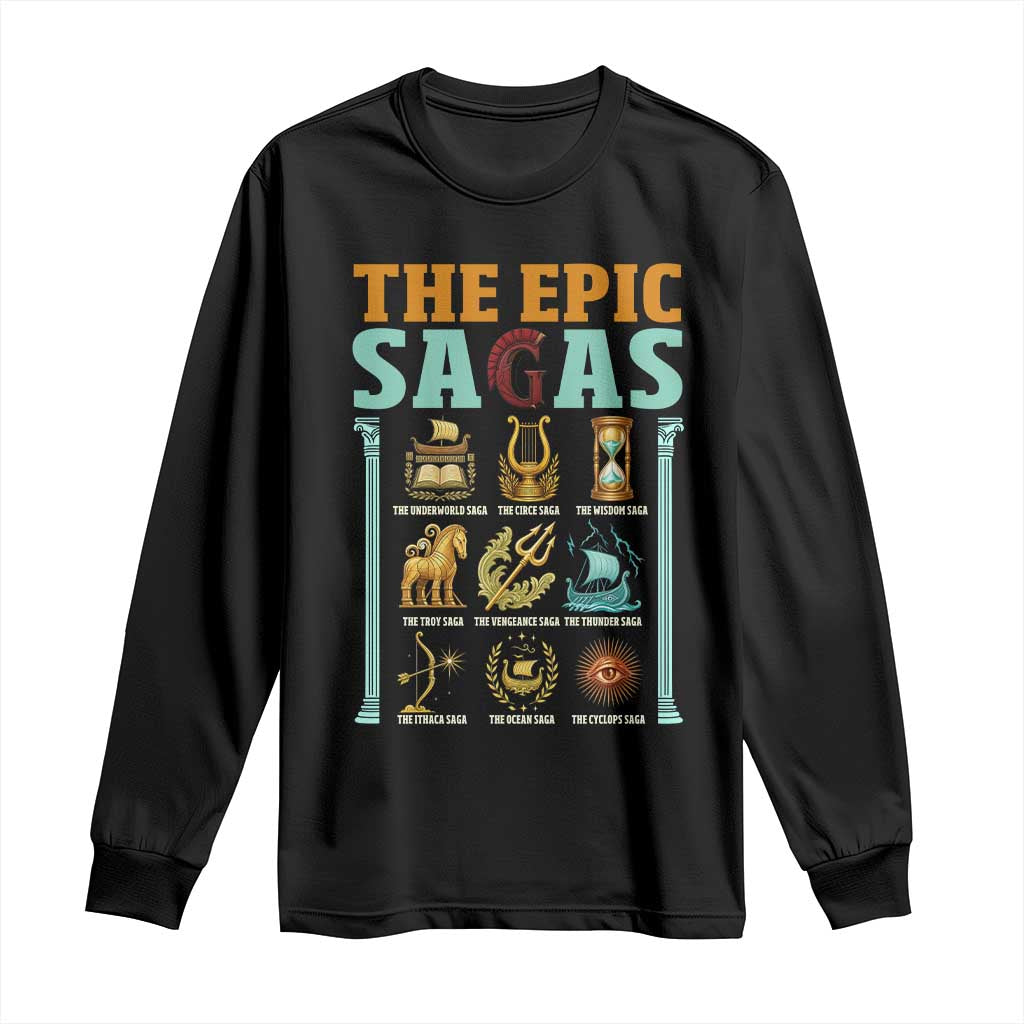The Epic Sagas Ancient Greek Mythology Graphic Long Sleeve Shirt Odysseus Journey Odyssey History Lover Gift