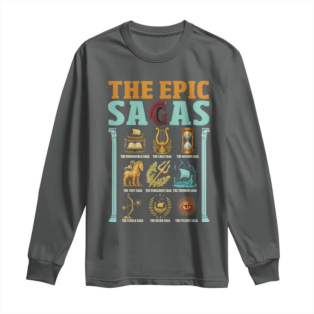 The Epic Sagas Ancient Greek Mythology Graphic Long Sleeve Shirt Odysseus Journey Odyssey History Lover Gift
