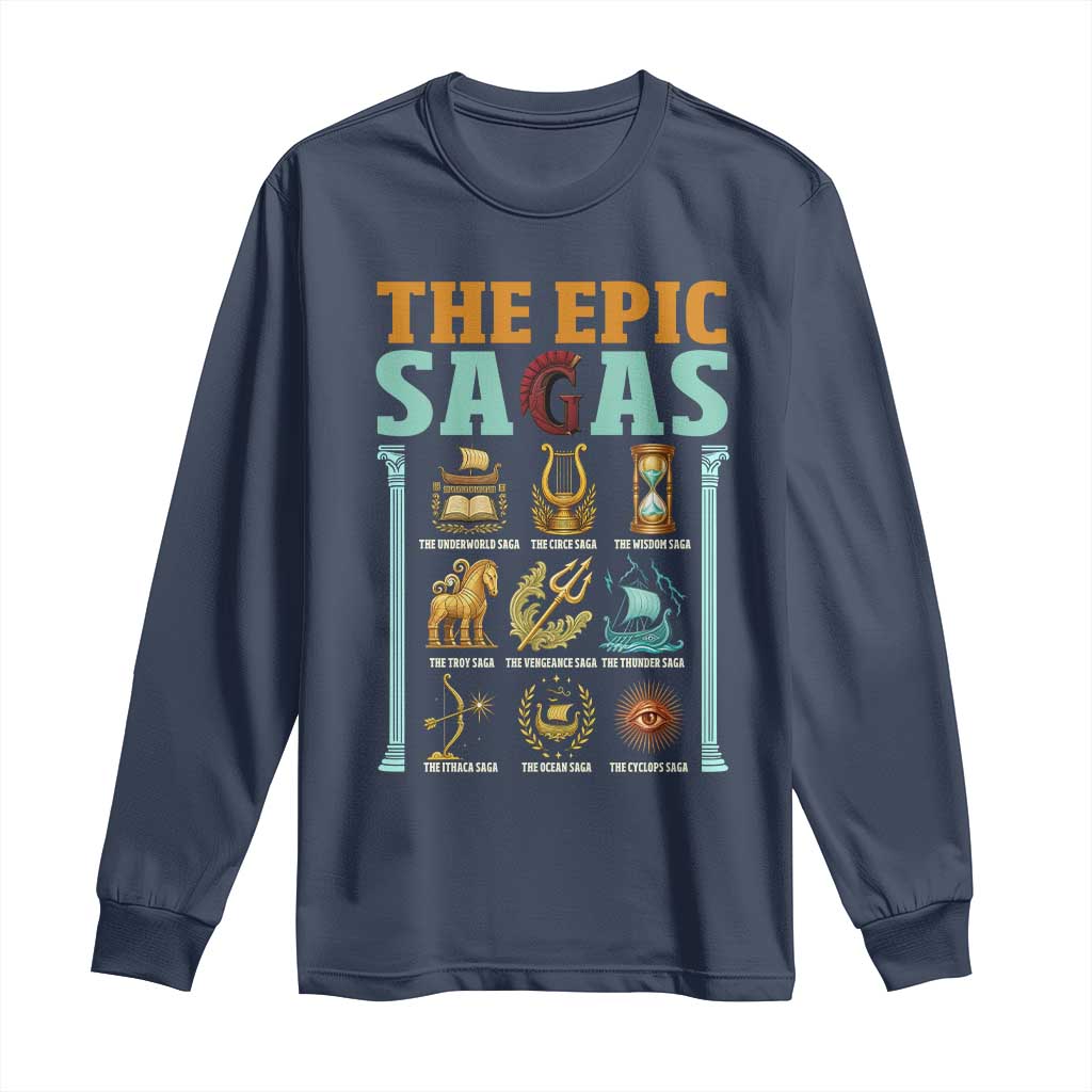 The Epic Sagas Ancient Greek Mythology Graphic Long Sleeve Shirt Odysseus Journey Odyssey History Lover Gift
