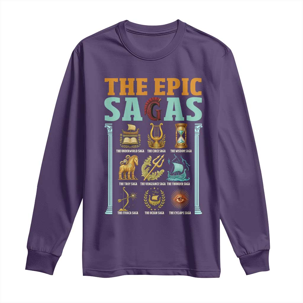 The Epic Sagas Ancient Greek Mythology Graphic Long Sleeve Shirt Odysseus Journey Odyssey History Lover Gift