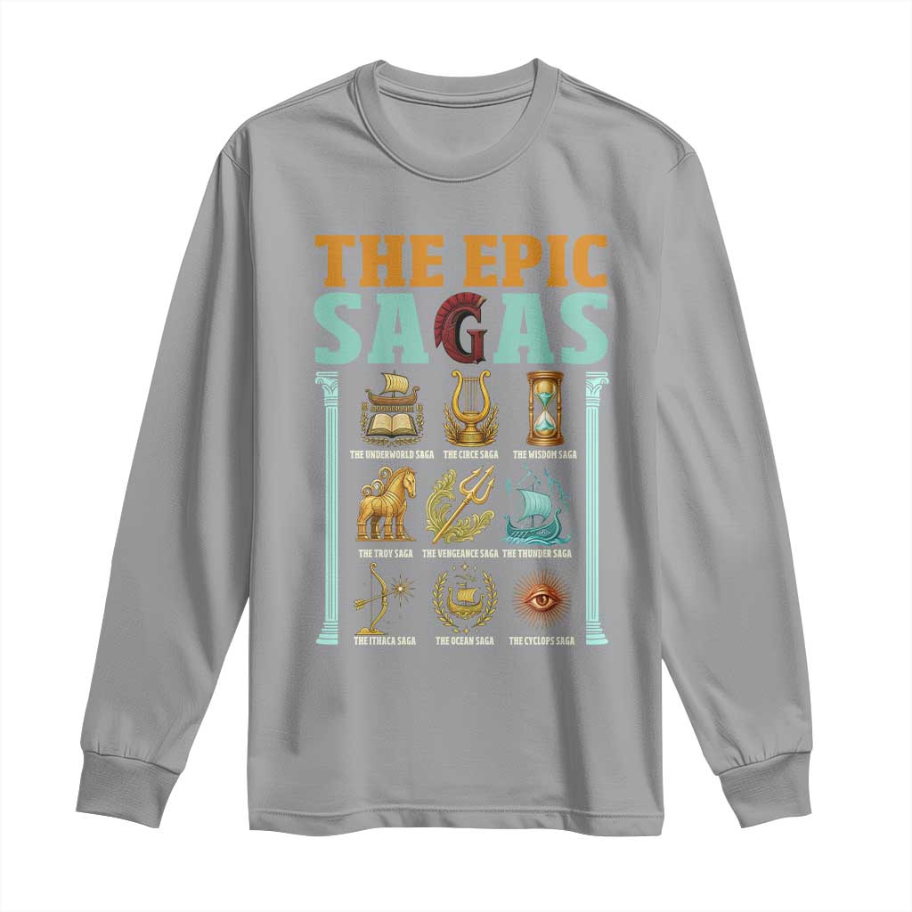 The Epic Sagas Ancient Greek Mythology Graphic Long Sleeve Shirt Odysseus Journey Odyssey History Lover Gift