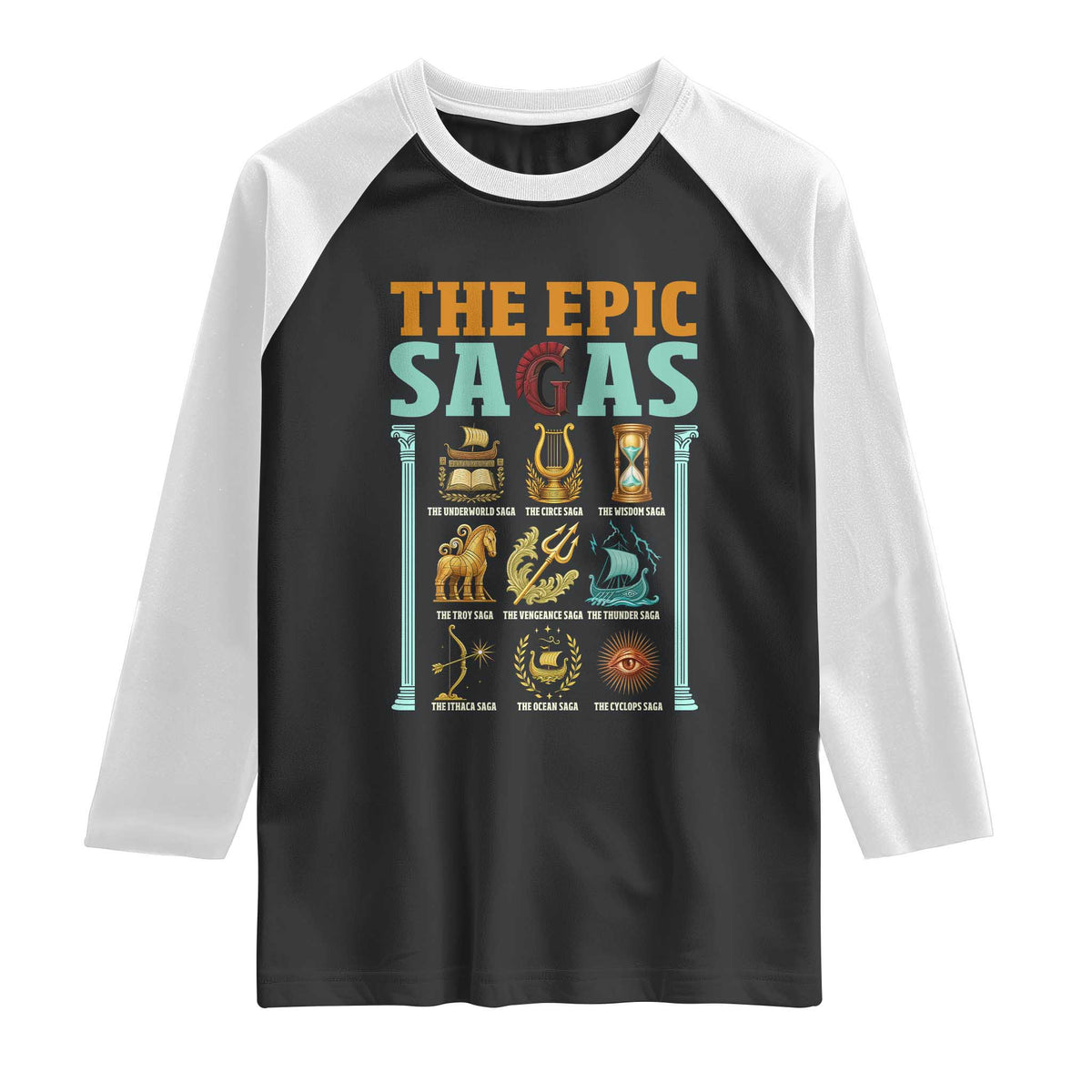 The Epic Sagas Ancient Greek Mythology Graphic Raglan Shirt Odysseus Journey Odyssey History Lover Gift