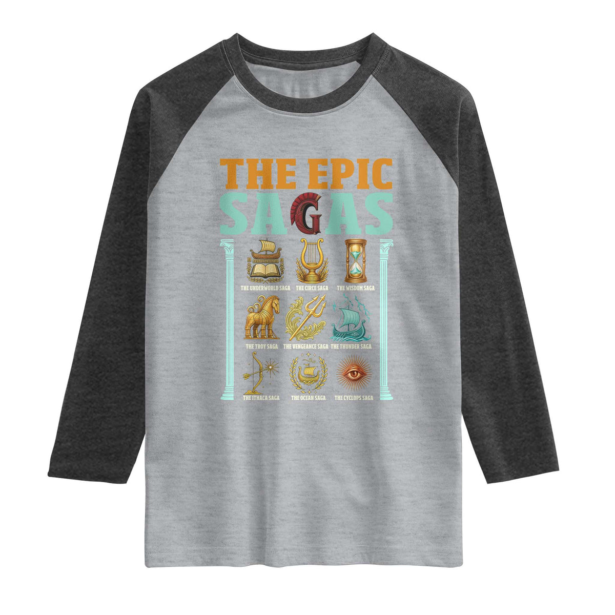 The Epic Sagas Ancient Greek Mythology Graphic Raglan Shirt Odysseus Journey Odyssey History Lover Gift