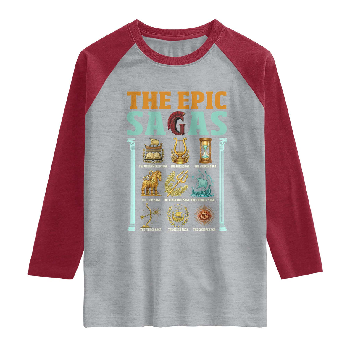 The Epic Sagas Ancient Greek Mythology Graphic Raglan Shirt Odysseus Journey Odyssey History Lover Gift
