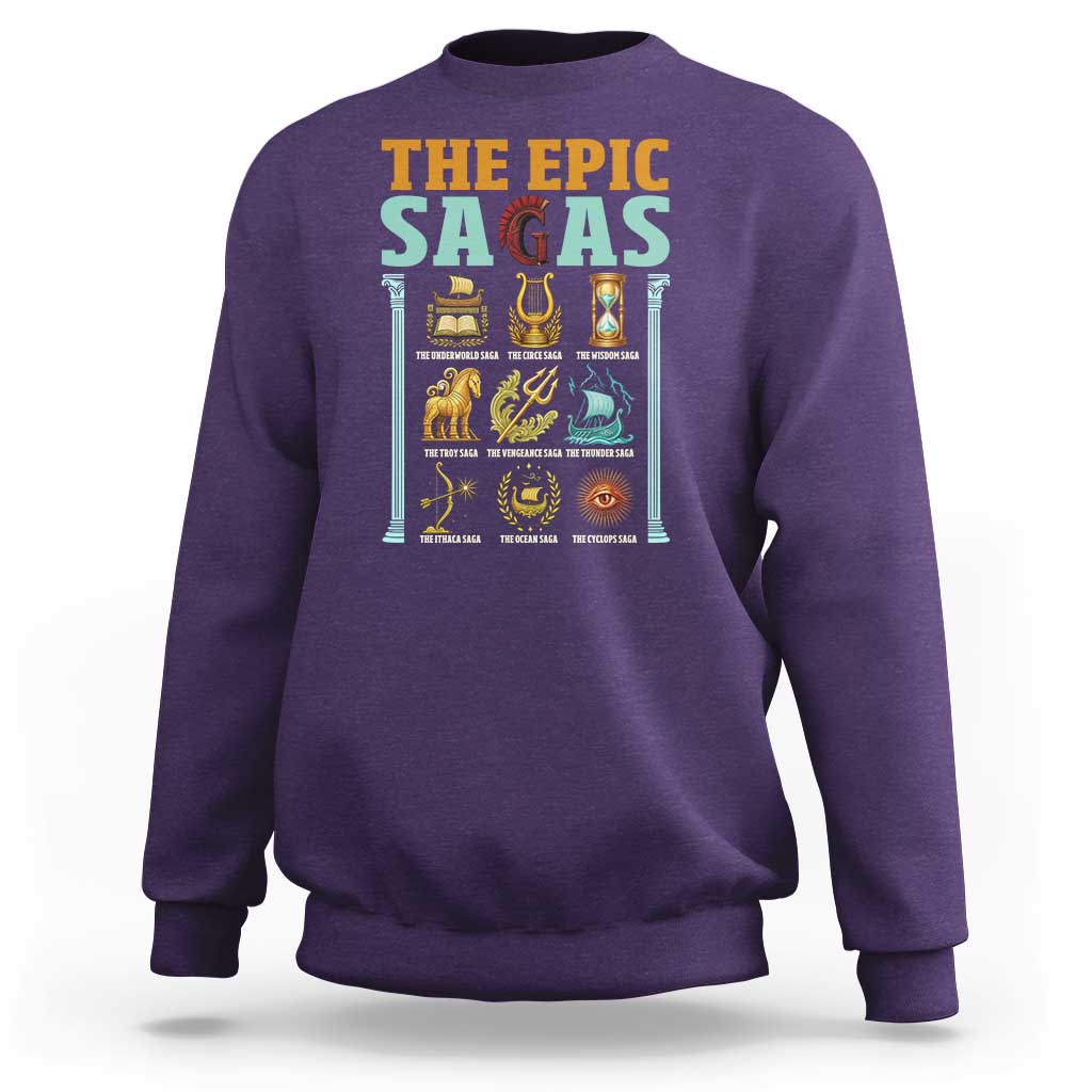 The Epic Sagas Ancient Greek Mythology Graphic Sweatshirt Odysseus Journey Odyssey History Lover Gift