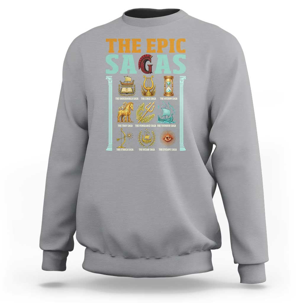 The Epic Sagas Ancient Greek Mythology Graphic Sweatshirt Odysseus Journey Odyssey History Lover Gift