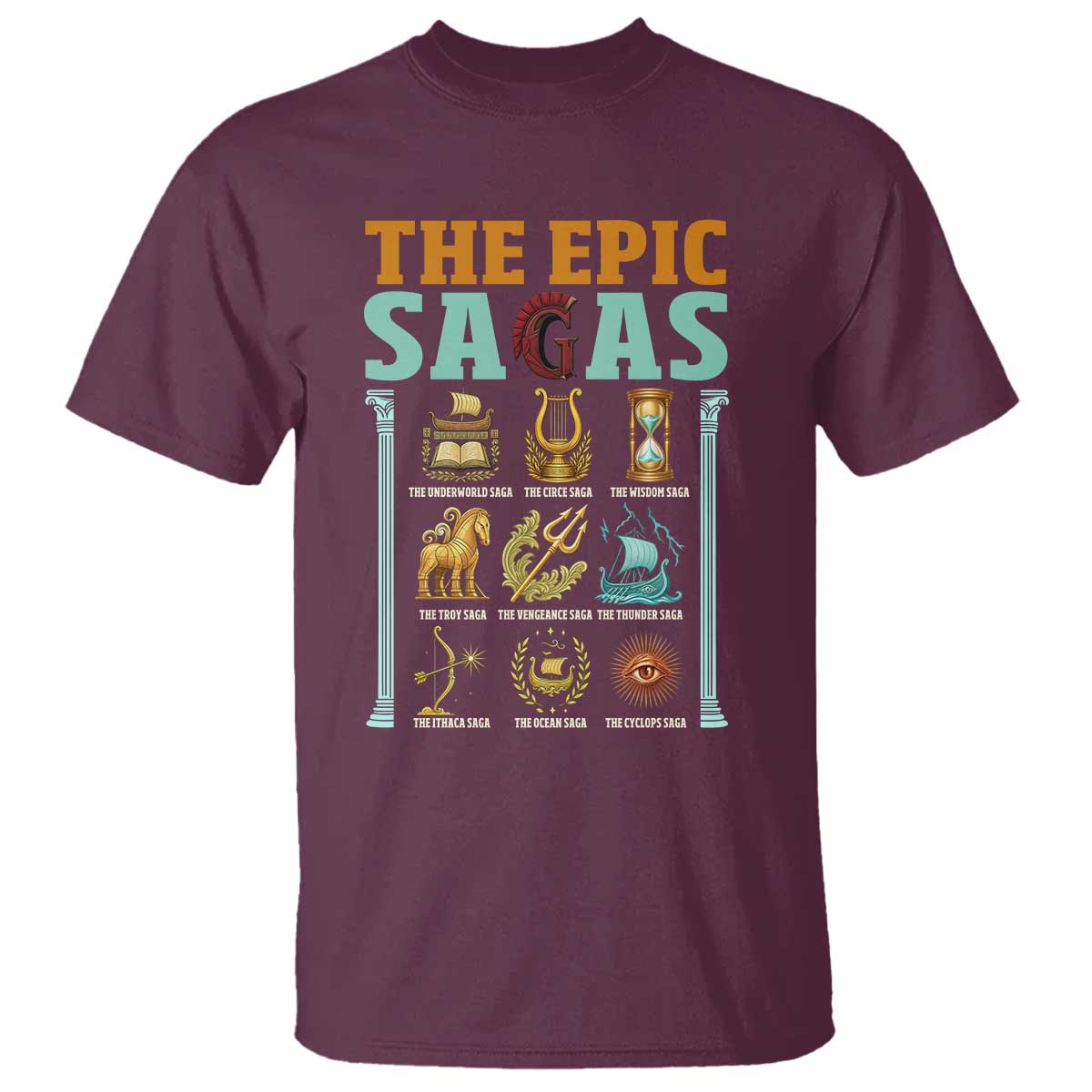 The Epic Sagas Ancient Greek Mythology Graphic T Shirt Odysseus Journey Odyssey History Lover Gift