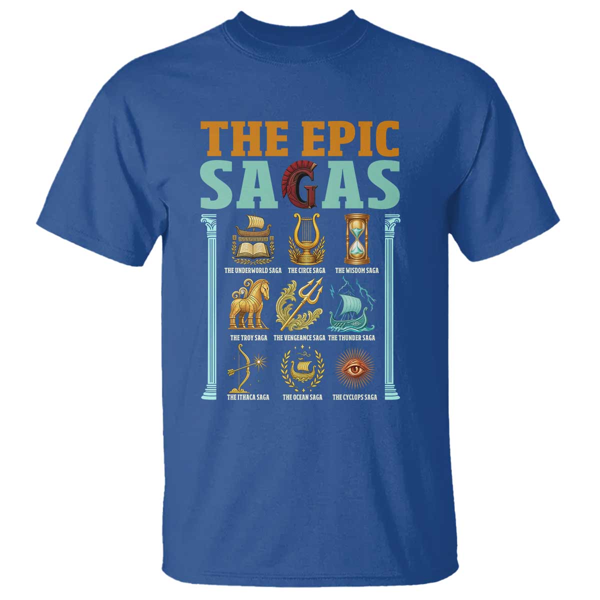 The Epic Sagas Ancient Greek Mythology Graphic T Shirt Odysseus Journey Odyssey History Lover Gift