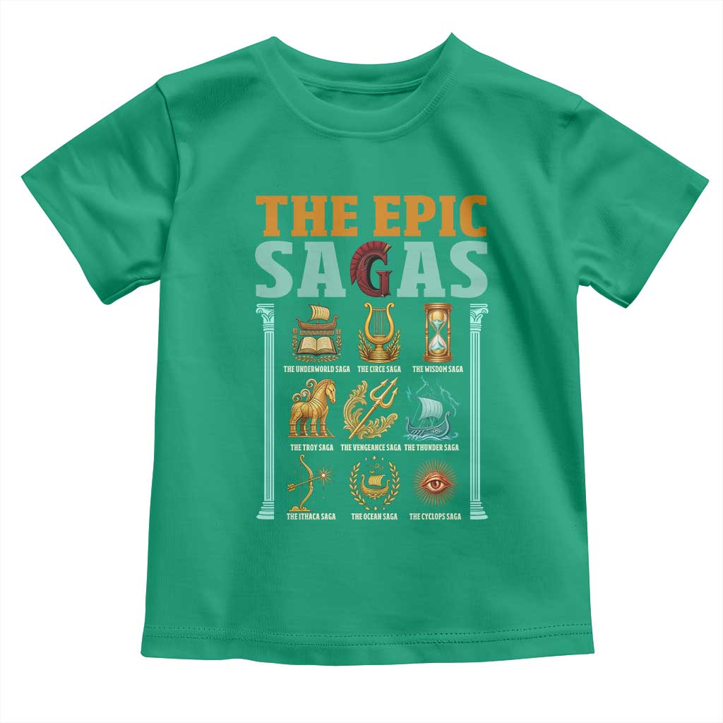The Epic Sagas Ancient Greek Mythology Graphic Toddler T Shirt Odysseus Journey Odyssey History Lover Gift