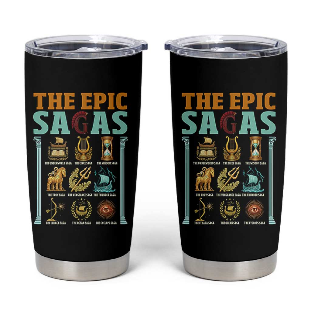 The Epic Sagas Ancient Greek Mythology Graphic Tumbler Cup Odysseus Journey Odyssey History Lover Gift