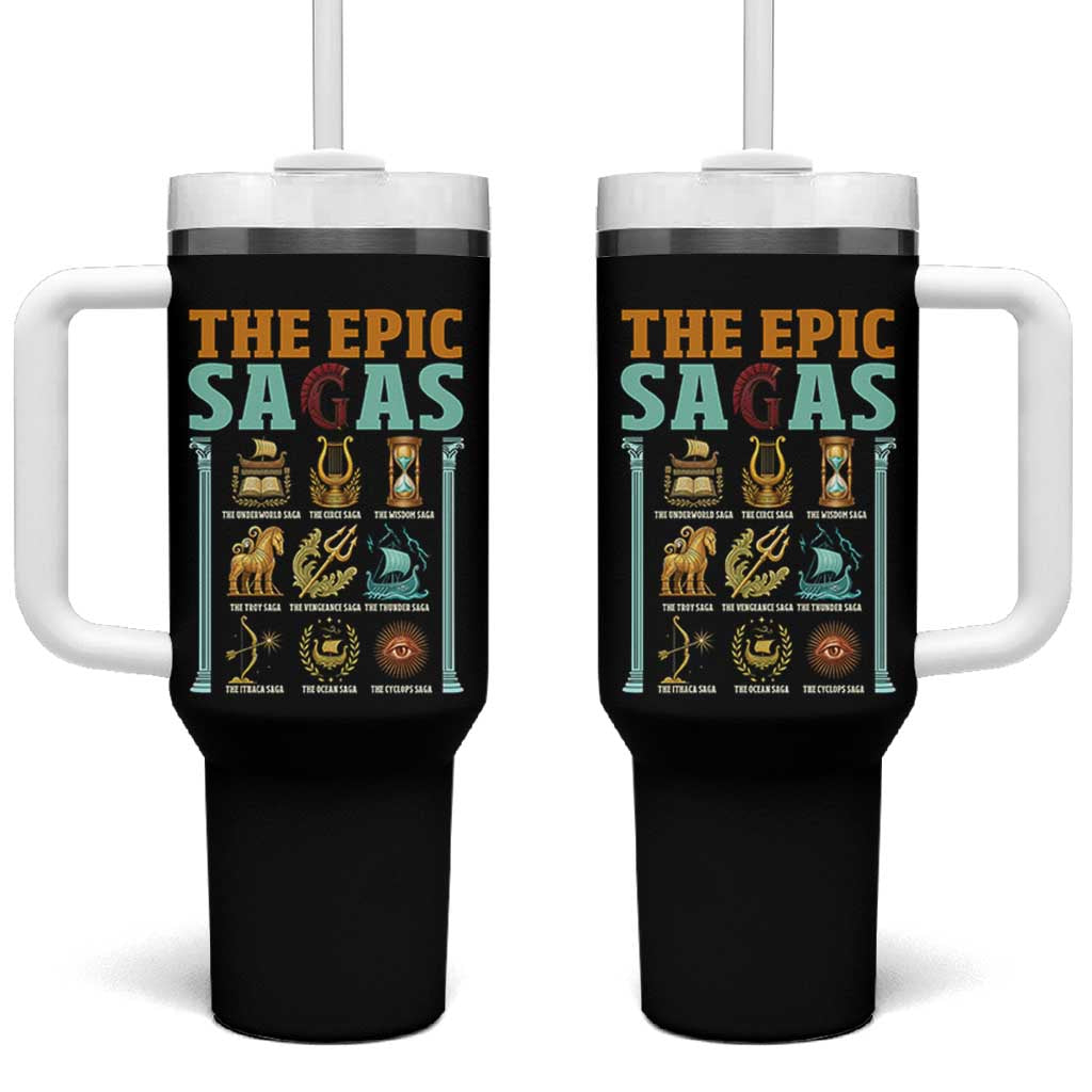 The Epic Sagas Ancient Greek Mythology Graphic Tumbler With Handle Odysseus Journey Odyssey History Lover Gift
