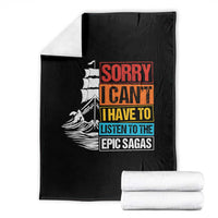I Have To Listen To The Epic Sagas Odysseus Ship Retro Throw Blanket Funny Odyssey Greek Mythology Lover