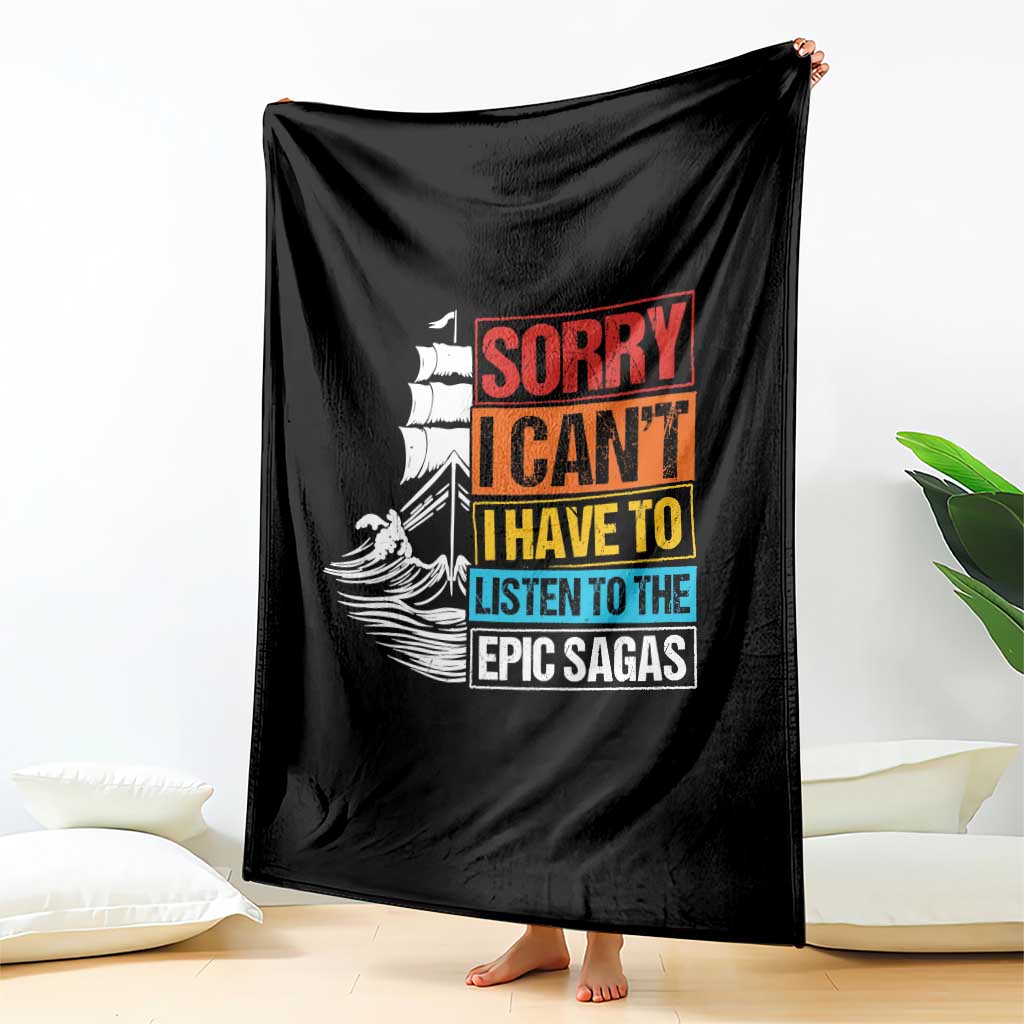 I Have To Listen To The Epic Sagas Odysseus Ship Retro Throw Blanket Funny Odyssey Greek Mythology Lover