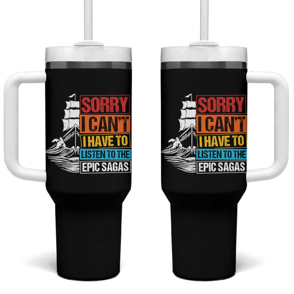 I Have To Listen To The Epic Sagas Odysseus Ship Retro Tumbler With Handle Funny Odyssey Greek Mythology Lover