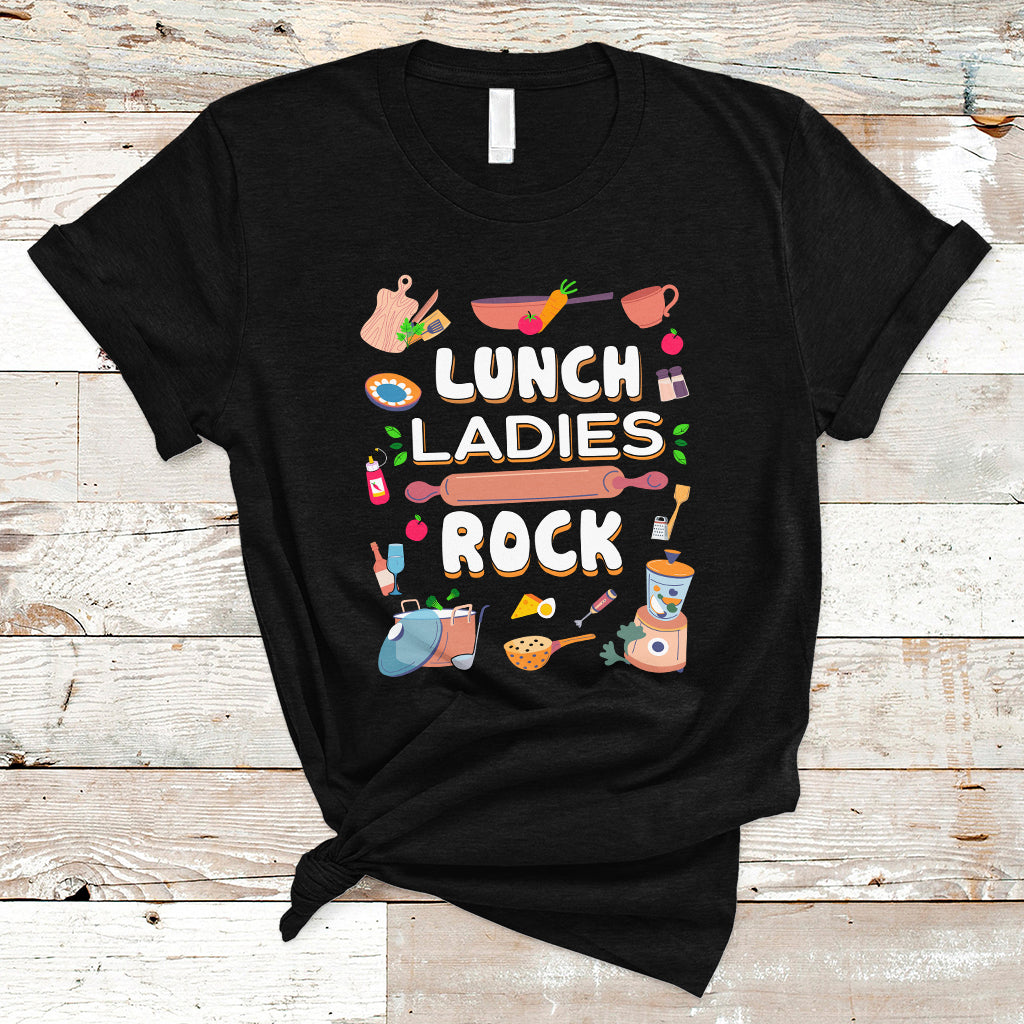 Lunch Lady T Shirt Lunch Ladies Rock Retro Lunch Lady Life Cafeteria Crew - Wonder Print Shop