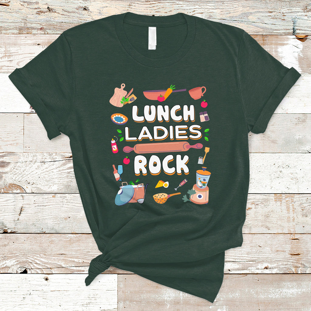 Lunch Lady T Shirt Lunch Ladies Rock Retro Lunch Lady Life Cafeteria Crew - Wonder Print Shop