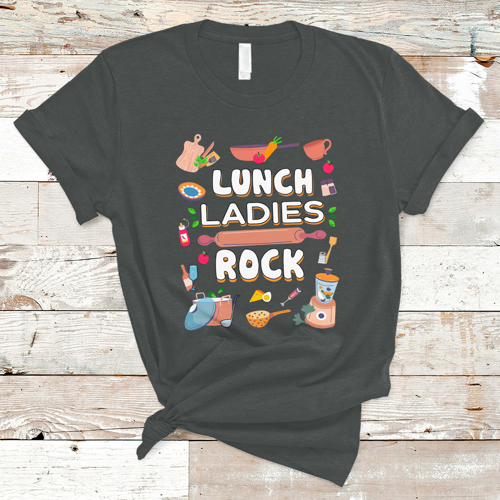 Lunch Lady T Shirt Lunch Ladies Rock Retro Lunch Lady Life Cafeteria Crew - Wonder Print Shop