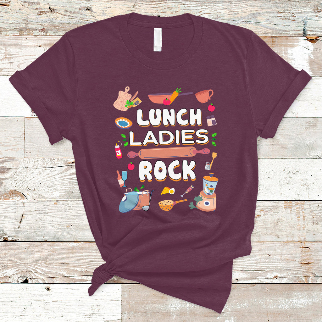 Lunch Lady T Shirt Lunch Ladies Rock Retro Lunch Lady Life Cafeteria Crew - Wonder Print Shop