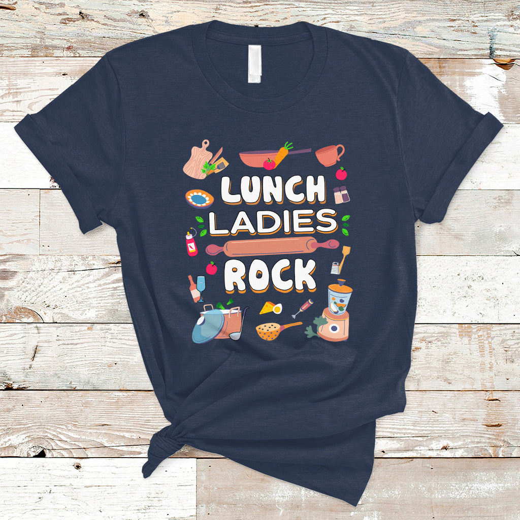 Lunch Lady T Shirt Lunch Ladies Rock Retro Lunch Lady Life Cafeteria Crew - Wonder Print Shop