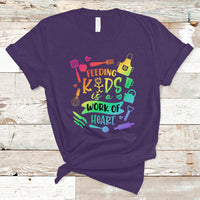 Lunch Lady T Shirt Feeding Kids Is A Work Of Heart School Lunch Lady Squad - Wonder Print Shop