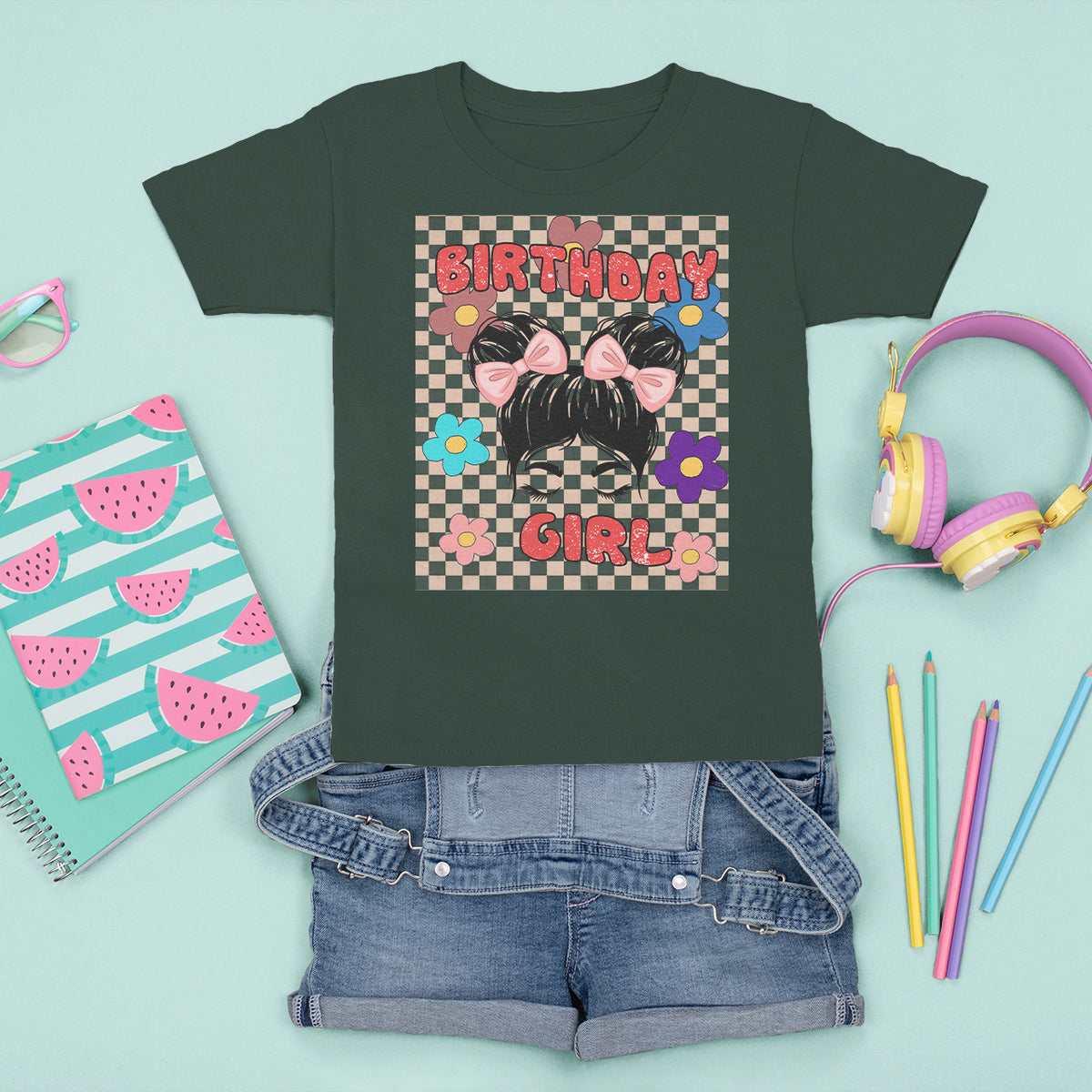 Birthday Girl T Shirt For Kid Retro Celebrate Birthday Party For Cute Girls Kids - Wonder Print Shop