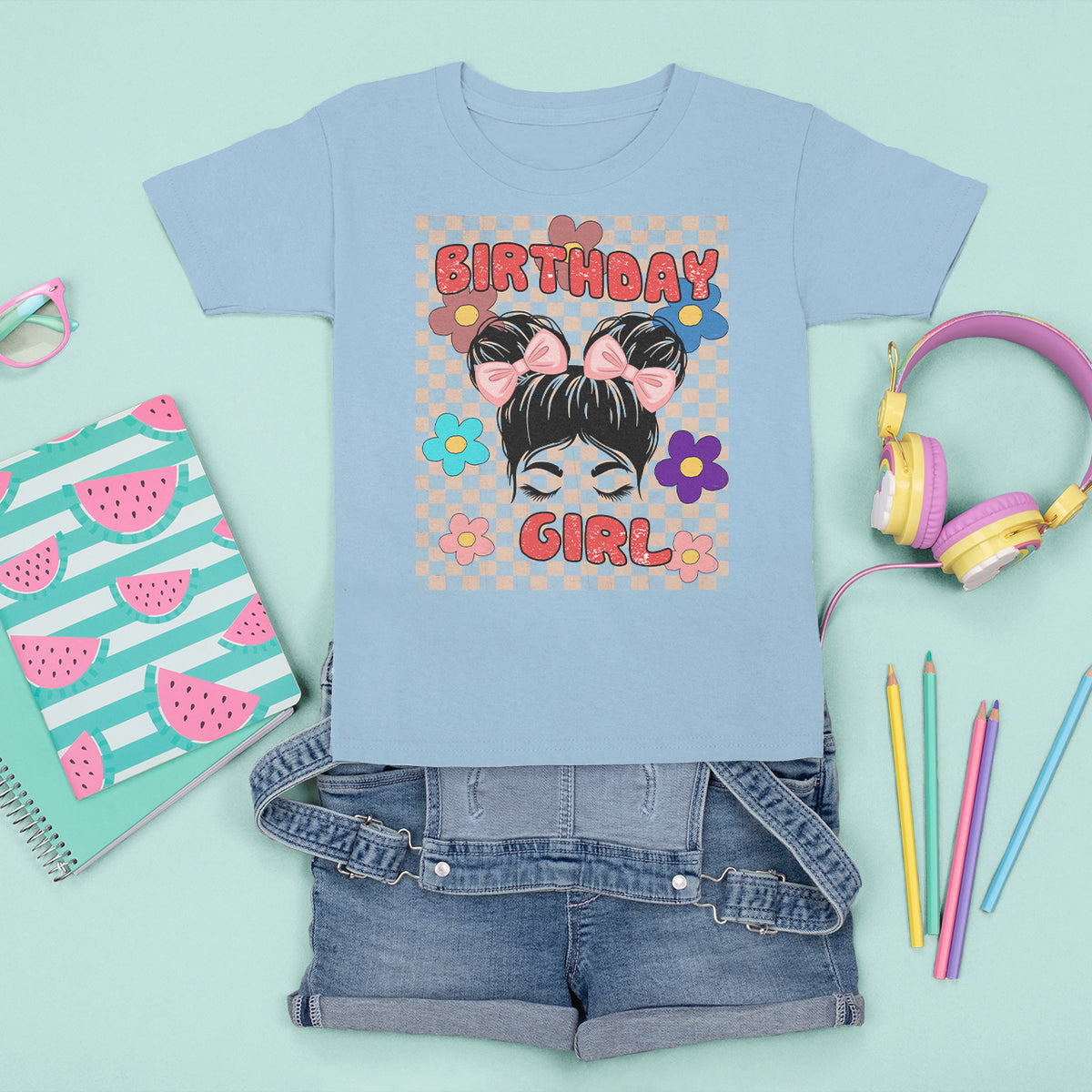 Birthday Girl T Shirt For Kid Retro Celebrate Birthday Party For Cute Girls Kids - Wonder Print Shop