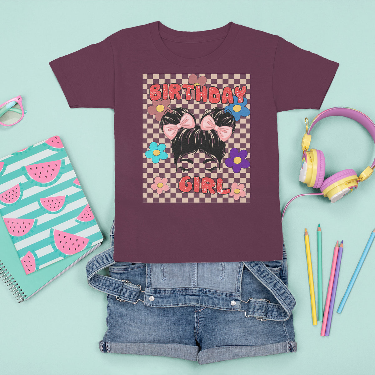 Birthday Girl T Shirt For Kid Retro Celebrate Birthday Party For Cute Girls Kids - Wonder Print Shop