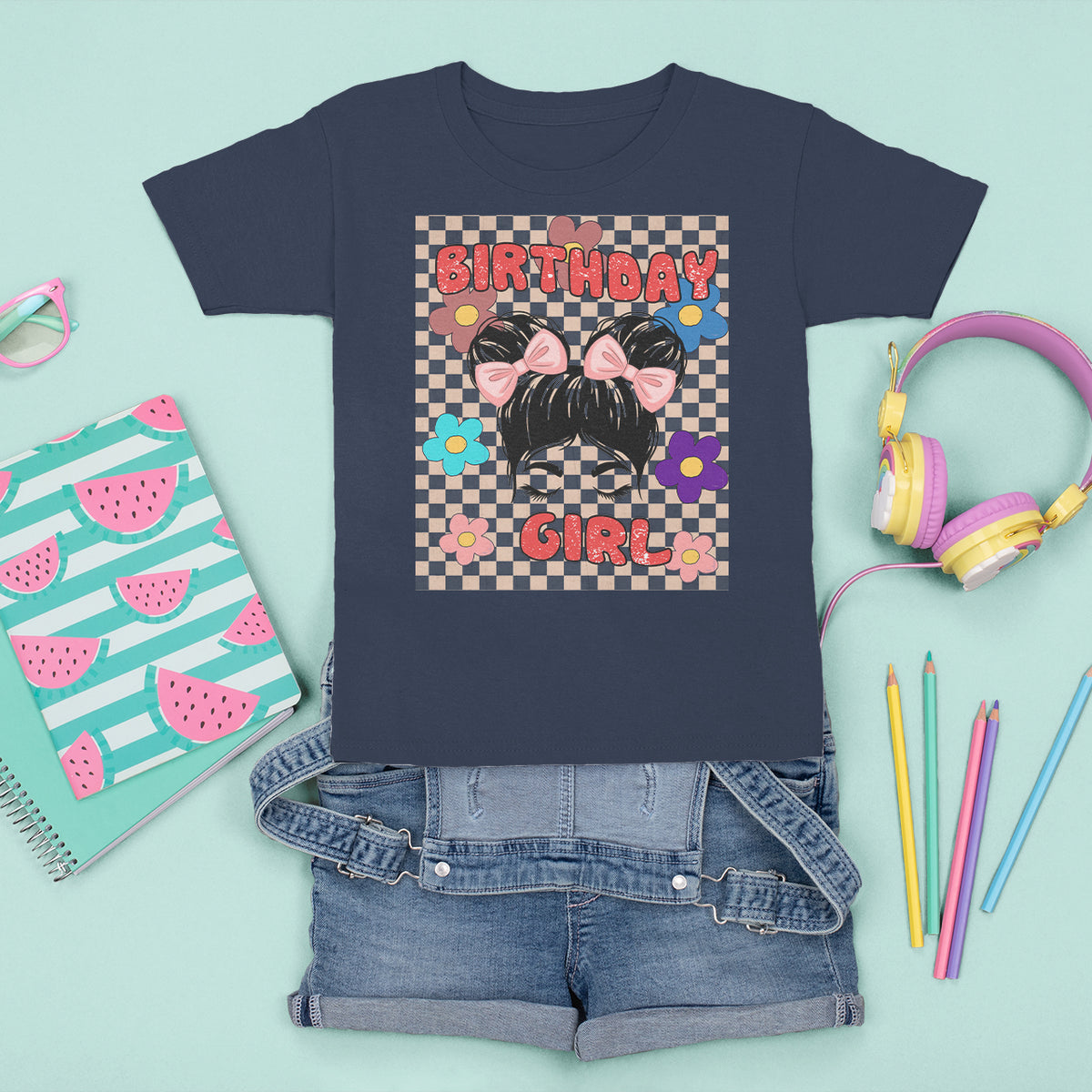 Birthday Girl T Shirt For Kid Retro Celebrate Birthday Party For Cute Girls Kids - Wonder Print Shop
