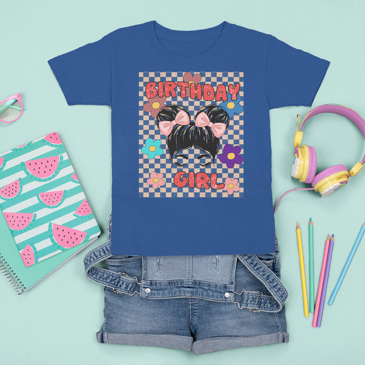 Birthday Girl T Shirt For Kid Retro Celebrate Birthday Party For Cute Girls Kids - Wonder Print Shop