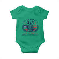 Firefighter Memorial Never Forget 343 Baby Onesie 25th Anniversary Patriotic Honor 9 11 Tribute