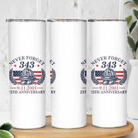 Firefighter Memorial Never Forget 343 Skinny Tumbler 25th Anniversary Patriotic Honor 9 11 Tribute