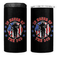 Firefighter Memorial In Honor Of The 343 Maltese Cross Graphic 4 in 1 Can Cooler Tumbler Patriotic 9 11 Memorial Tribute