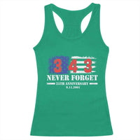 Firefighter Memorial 343 Never Forget American Flag Racerback Tank Top 25th Anniversary Patriotic Honor 9 11 Tribute