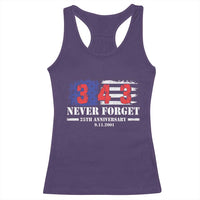 Firefighter Memorial 343 Never Forget American Flag Racerback Tank Top 25th Anniversary Patriotic Honor 9 11 Tribute