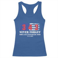 Firefighter Memorial 343 Never Forget American Flag Racerback Tank Top 25th Anniversary Patriotic Honor 9 11 Tribute
