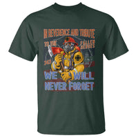 Firefighter Memorial In Reverence And Tribute Fallen Heroes 343 T Shirt We Will Never Forget Honor 9 11