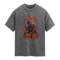 Firefighter Memorial Honor Service Sacrifice 343 Washed Cotton T-Shirt In Memory Of Fallen Brothers Patriotic 9 11 Tribute