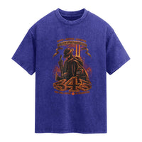 Firefighter Memorial Honor Service Sacrifice 343 Washed Cotton T-Shirt In Memory Of Fallen Brothers Patriotic 9 11 Tribute