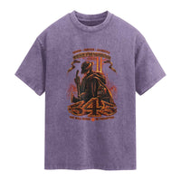 Firefighter Memorial Honor Service Sacrifice 343 Washed Cotton T-Shirt In Memory Of Fallen Brothers Patriotic 9 11 Tribute