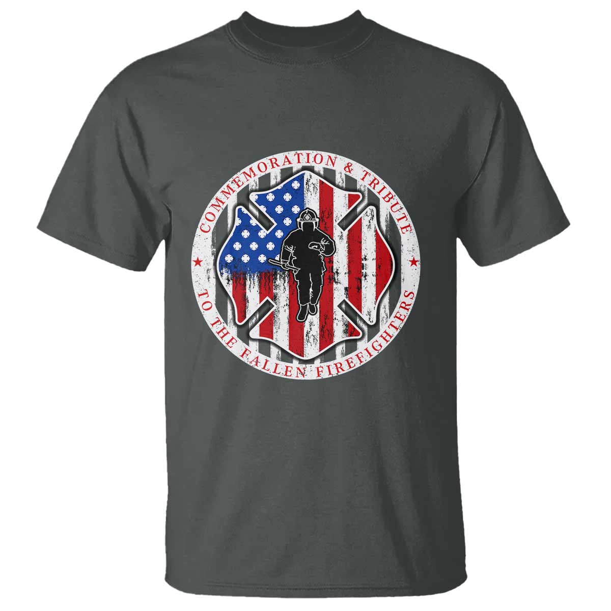 Commemoration Tribute Fallen Firefighters 9 11 Memorial T Shirt Maltese Cross Patriotic Honor Fallen Brothers