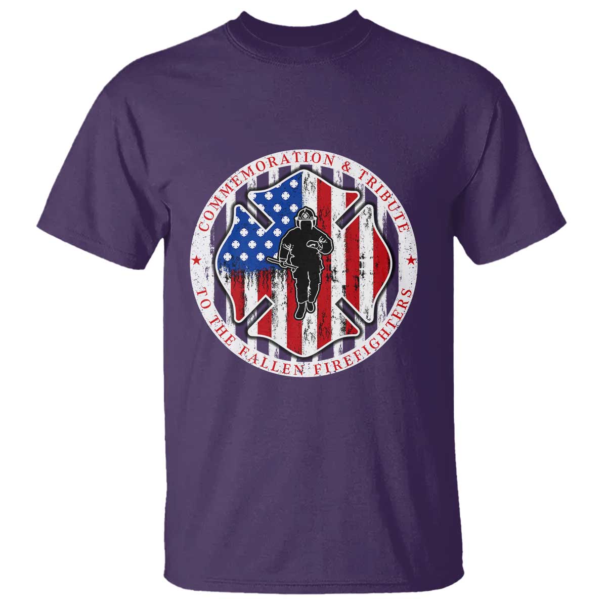 Commemoration Tribute Fallen Firefighters 9 11 Memorial T Shirt Maltese Cross Patriotic Honor Fallen Brothers